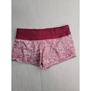 LULULEMON Shorts Women's SZ 10 Run Times ll Pink Floral Bloom 4" W7AK9S